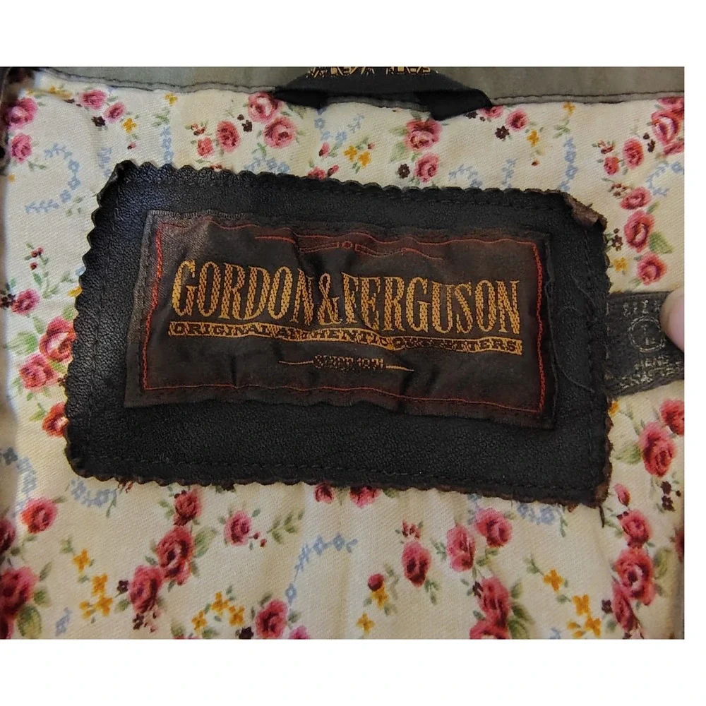 Gordon Ferguson Leather Vest Brown Lined Buckle Back Mens‎ Size Large